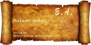 Balean Antal névjegykártya